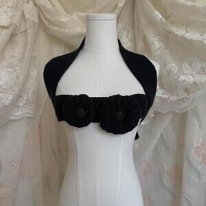 Sonia Rykiel knit scarft with rosettes 100% cotton